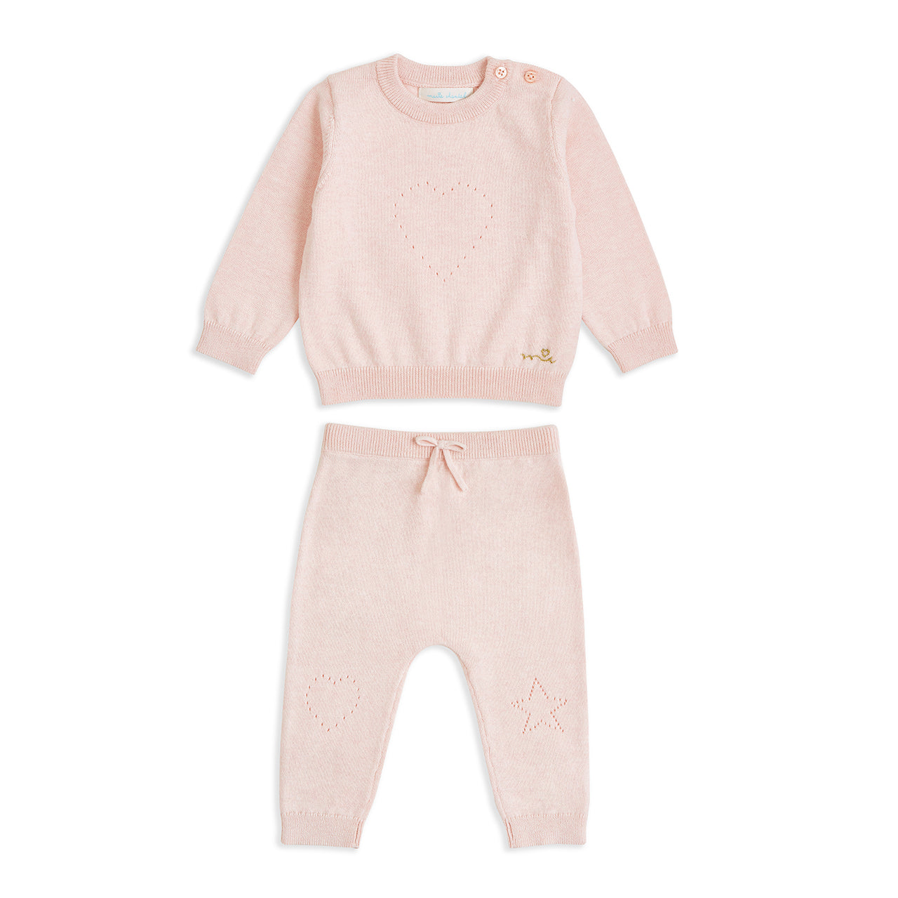 Marie Chantal Pointelle Crawler Set - Pink