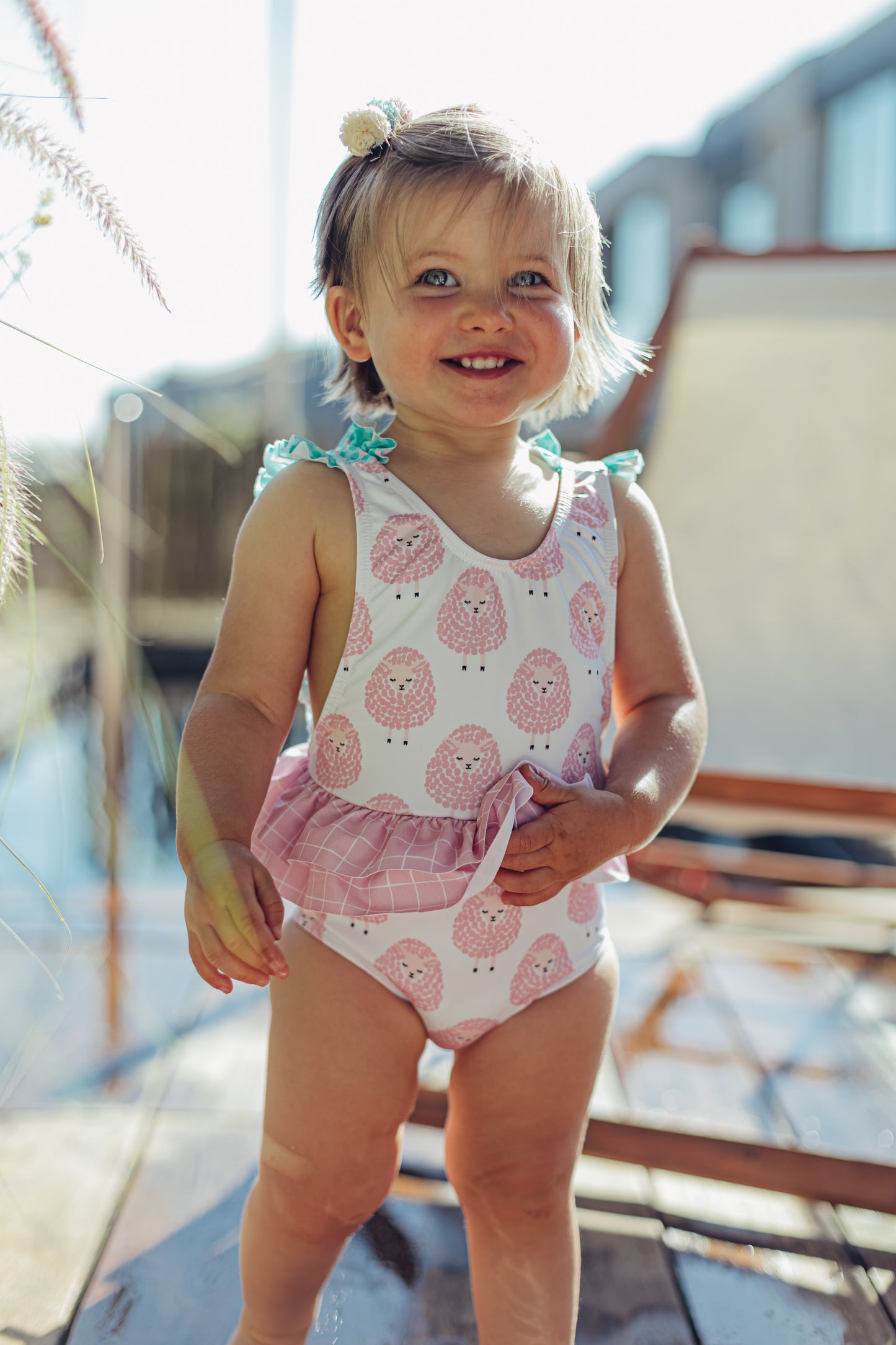 Sheep Print Toddler Swim Suit