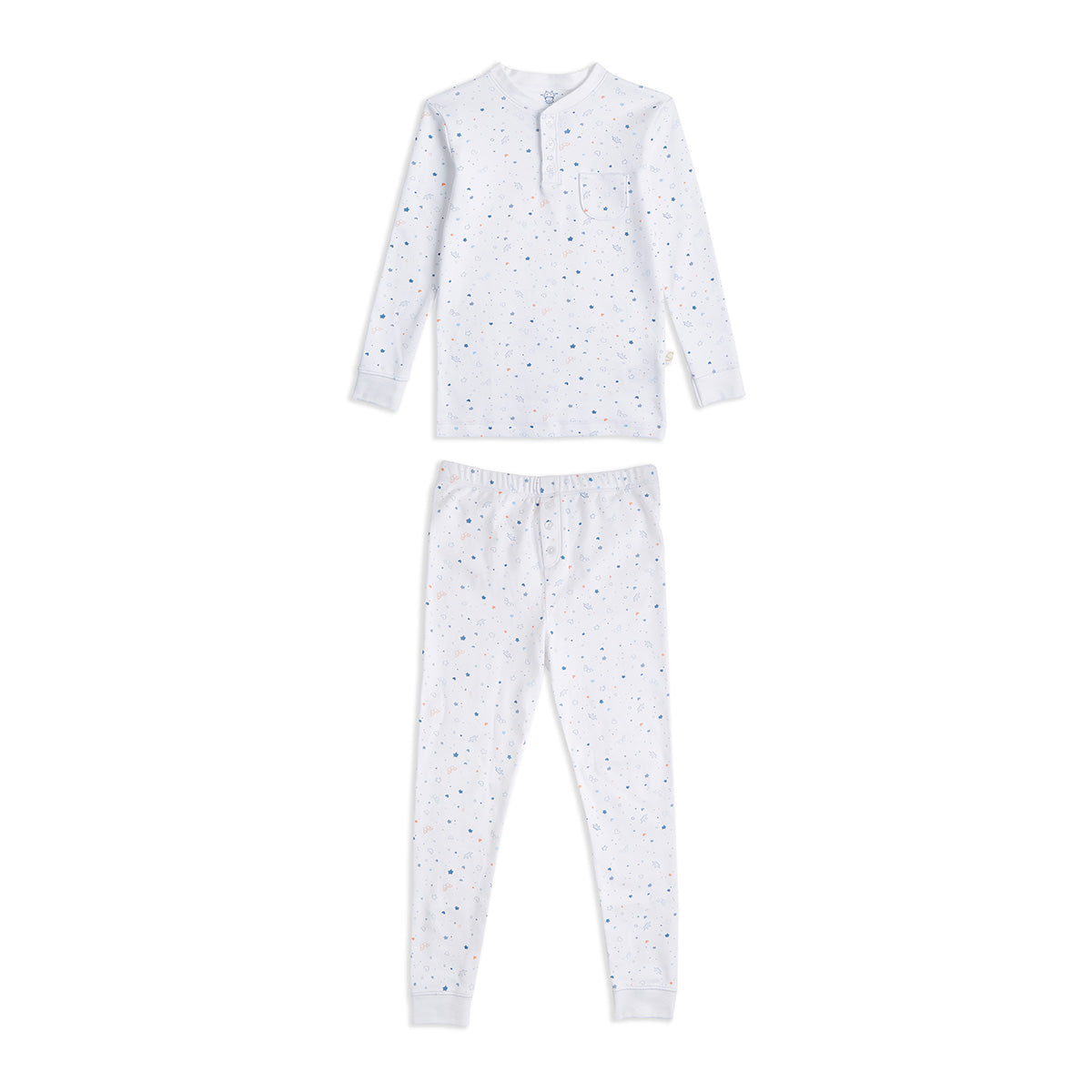 Marie Chantal Star and Crown Printed Pajama- Blue